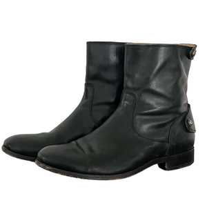 Frye Melissa Button Short Leather Boots Black Size 7.5